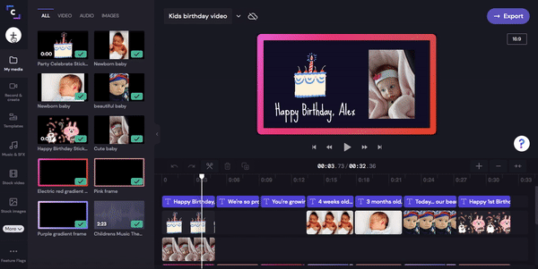 Birthday video ideas step 3a