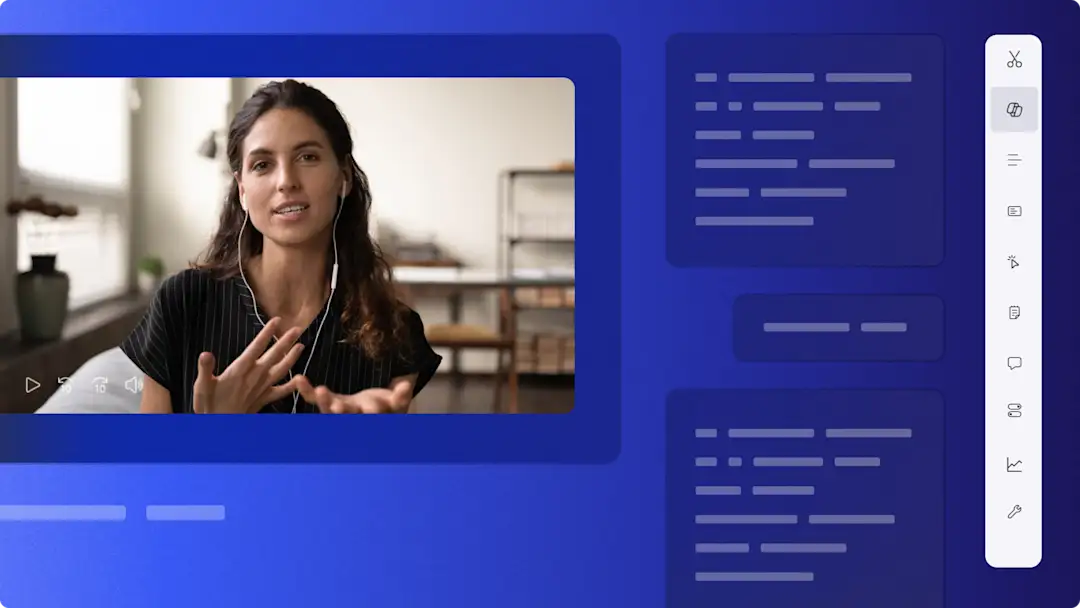 A user creating a text summary for a video with AI in Clipchamp