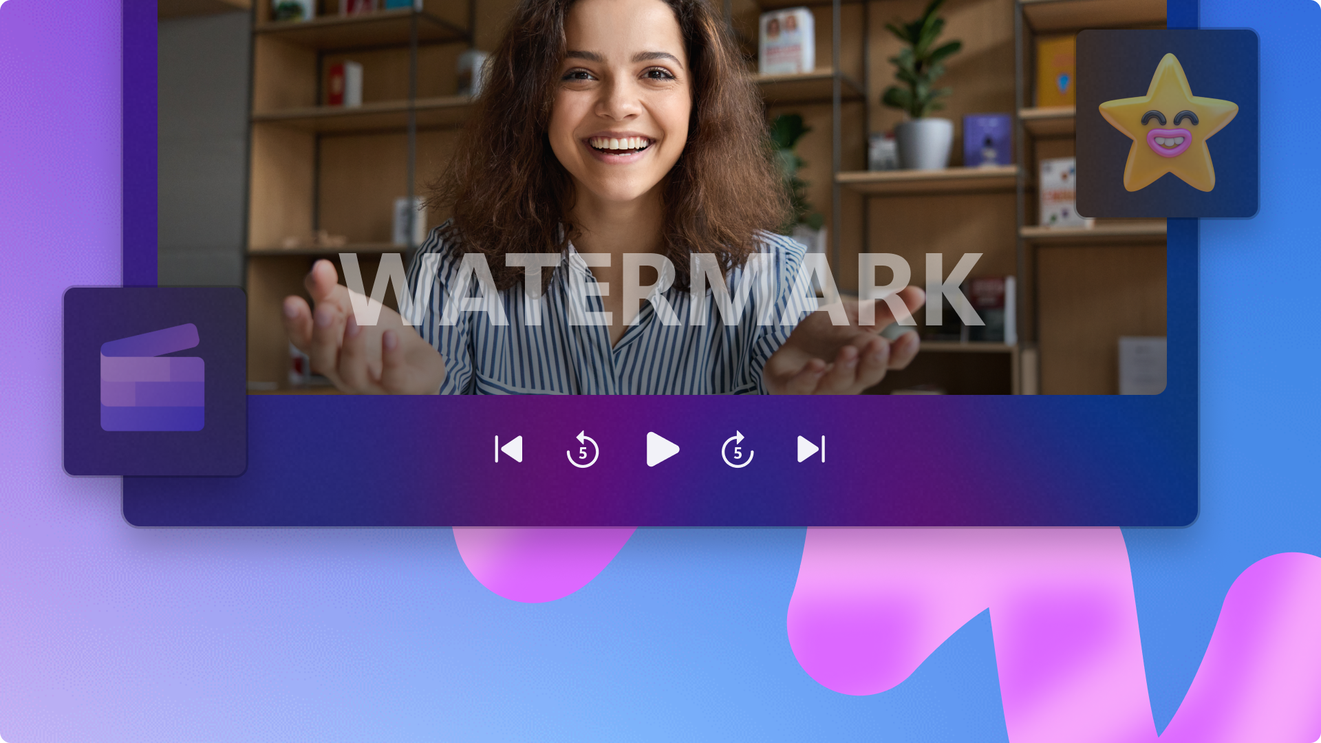 An image of a user adding a watermark to video.