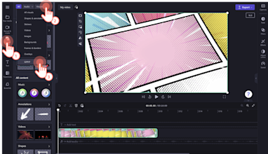 Изображение пользователя, выбирающего вариант GIPHY в библиотеке содержимого.