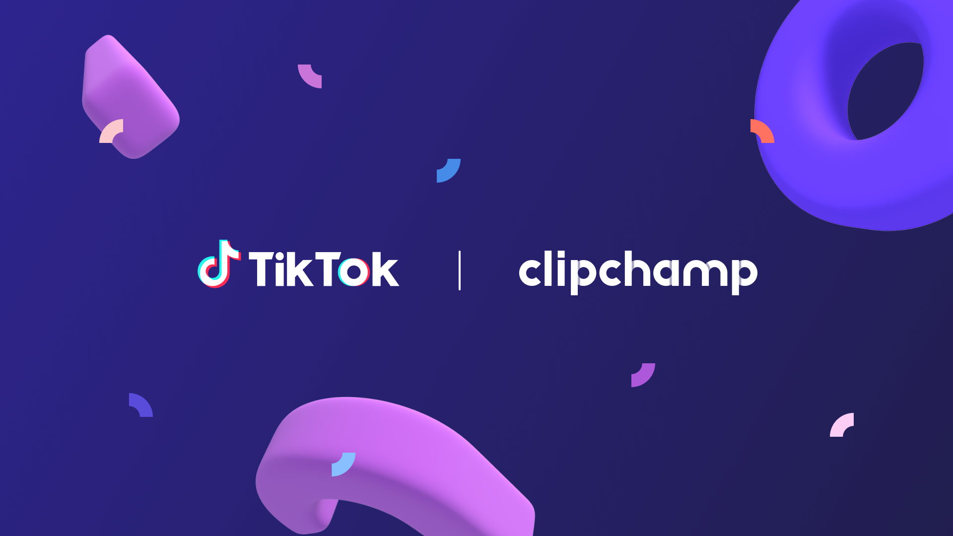 Logo TikTok dan Clipchamp.