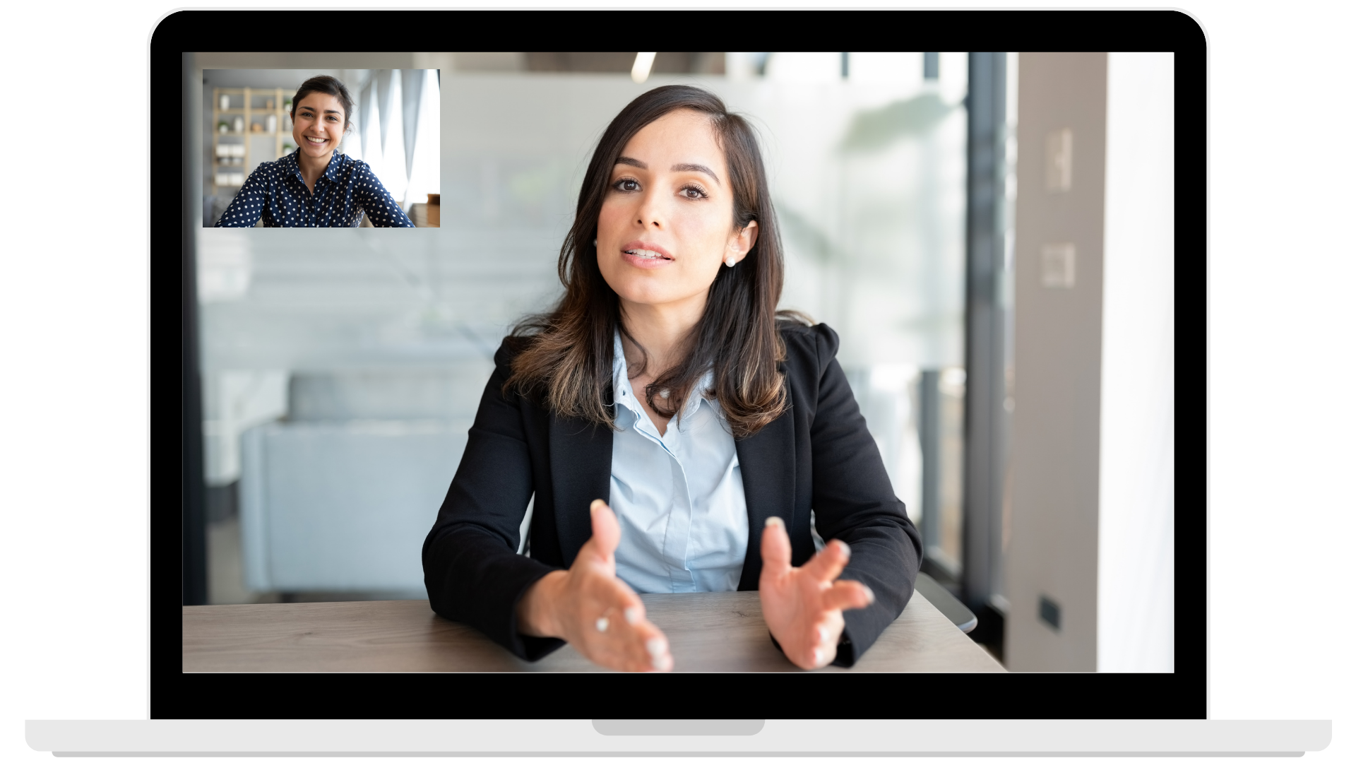 A webinar between two women