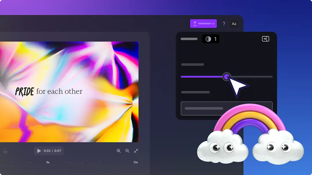 Ein Benutzer erstellt ein Video zum Pride Month mit dem Clipchamp-Video-Editor.