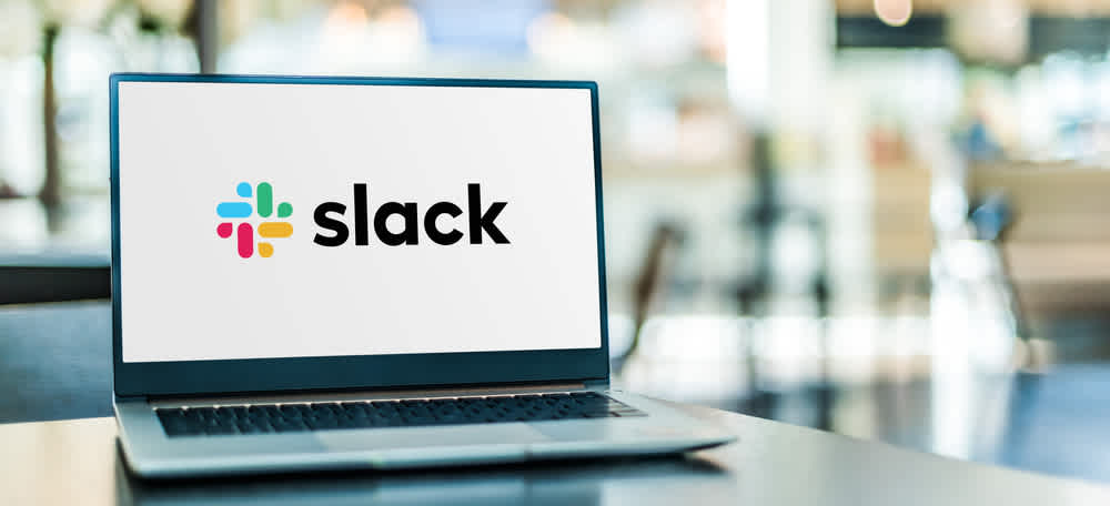 Slack on a laptop