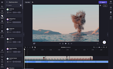 Ein Bild einer Audiodatei in der Zeitleiste.