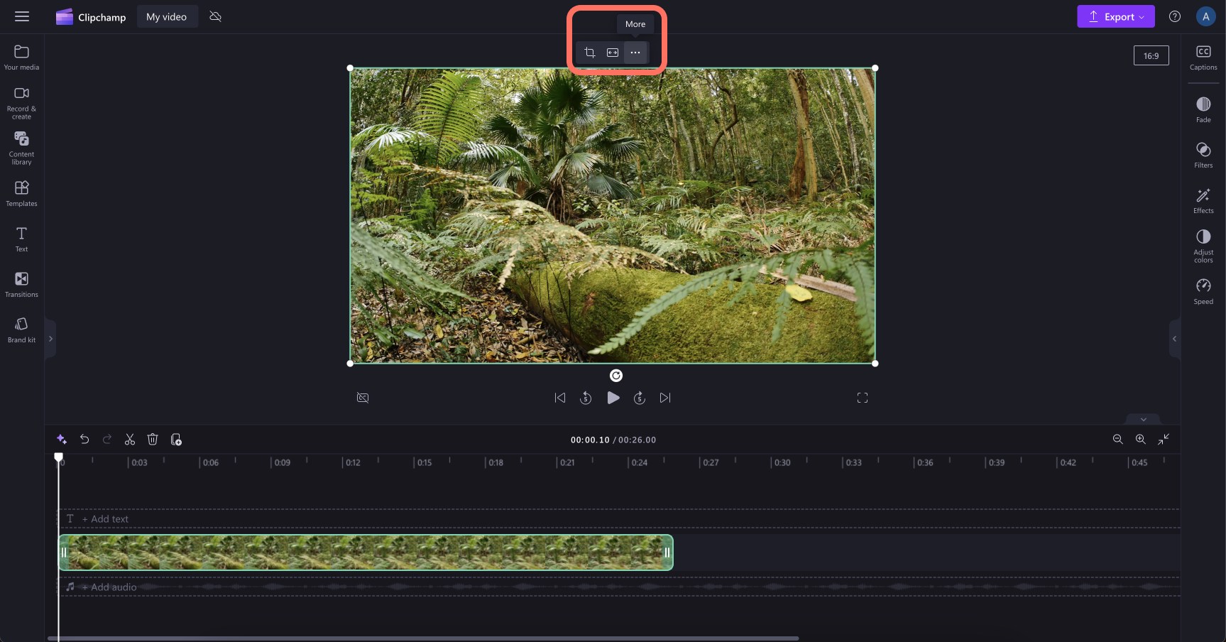 An image showing more options in the floating toolbar.
