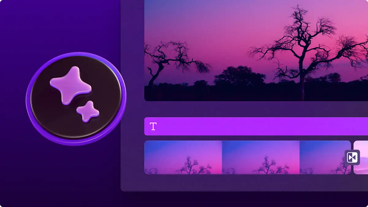 Gambar abstrak alat ajaib pengeditan video di Clipchamp