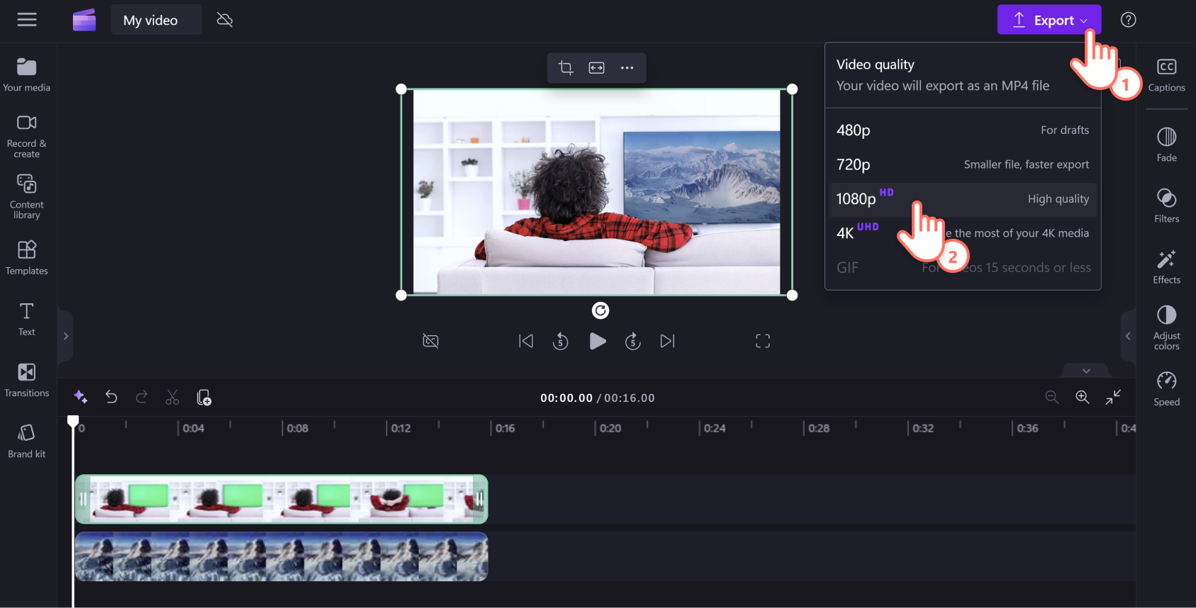 Hình ảnh người dùng đang xuất video.