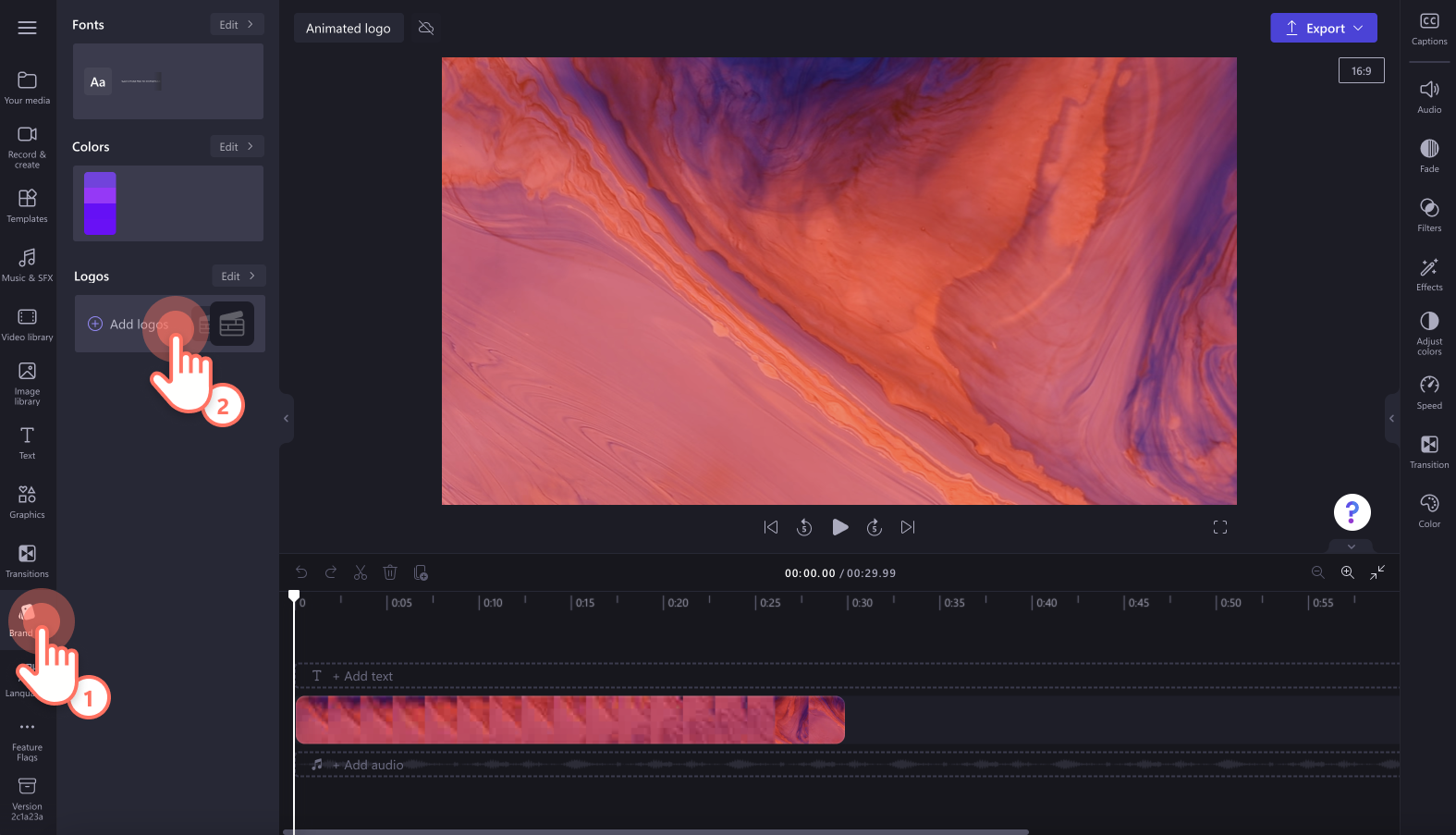 An image of a user adding a logo.