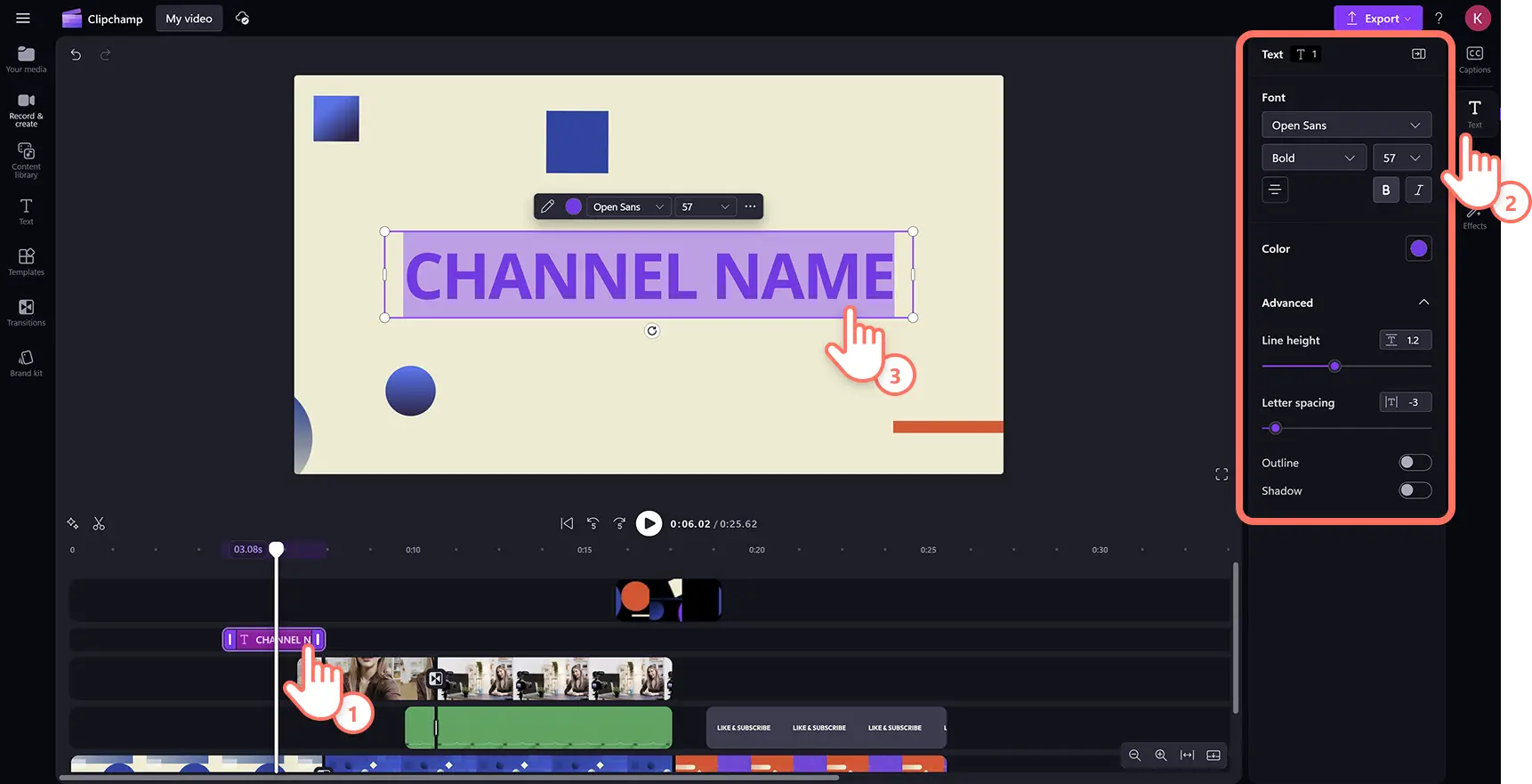 Clipchamp에서 자산을 가져오는 사용자.