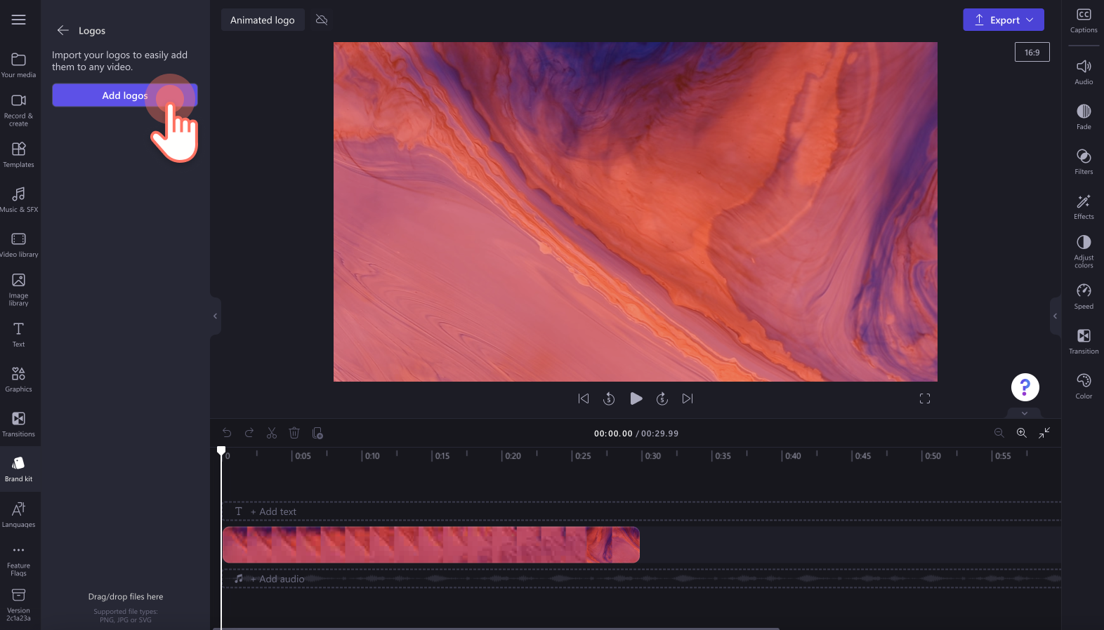 An image of a user adding a logo.
