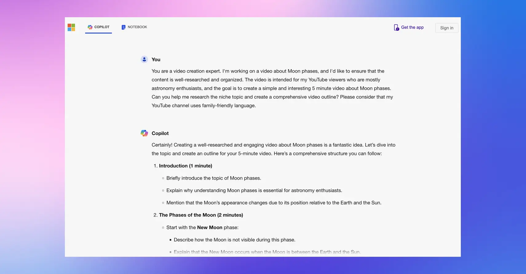 Copilot example - script outline