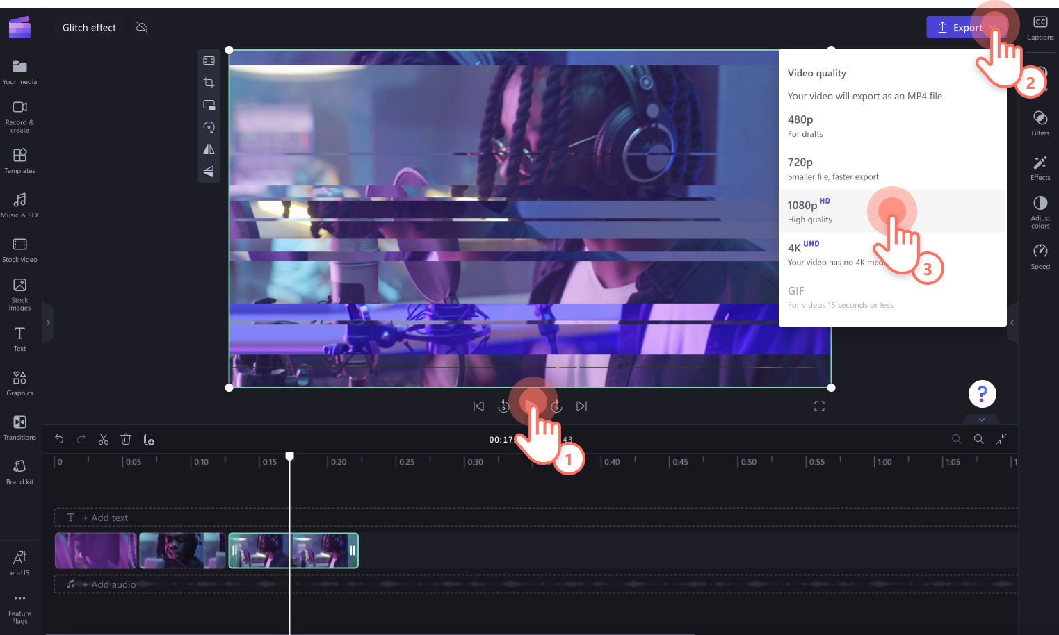 How to add glitch effect to videos
