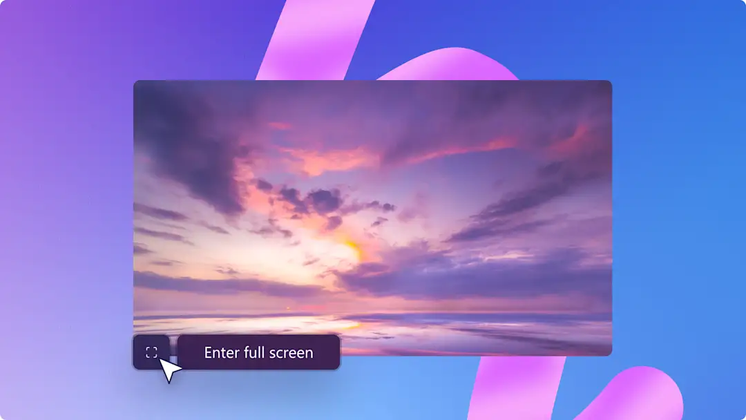 ภาพการแสดงตัวอย่างวิดีโอแบบเต็มหน้าจอใน Clipchamp