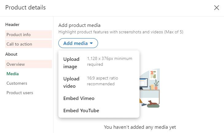How do you add images or videos to highlight product features?