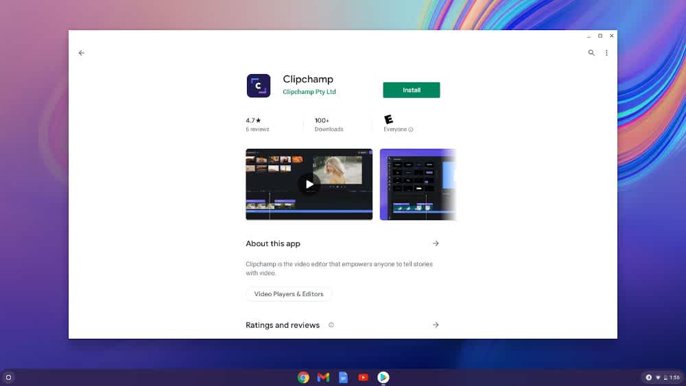 Clipchamp Chromebook app 1