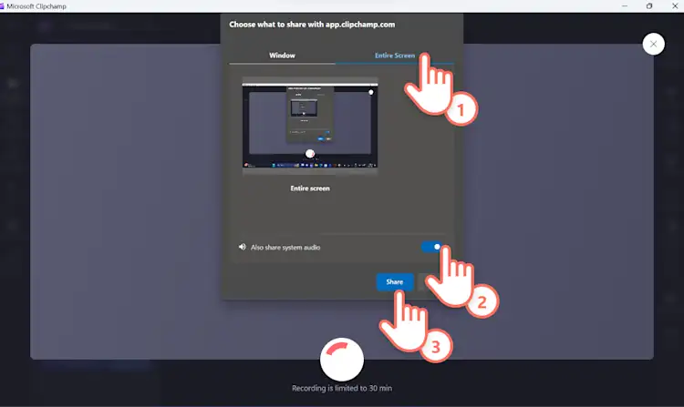 Cómo grabar mi pantalla con audio | Clipchamp Blog