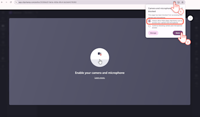 Machtigingen voor opname geven in Clipchamp