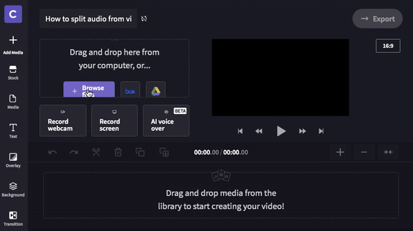 Step 3. Upload your video file with audio 