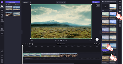 Imagen de un usuario haciendo clic en un filtro y editando la intensidad.