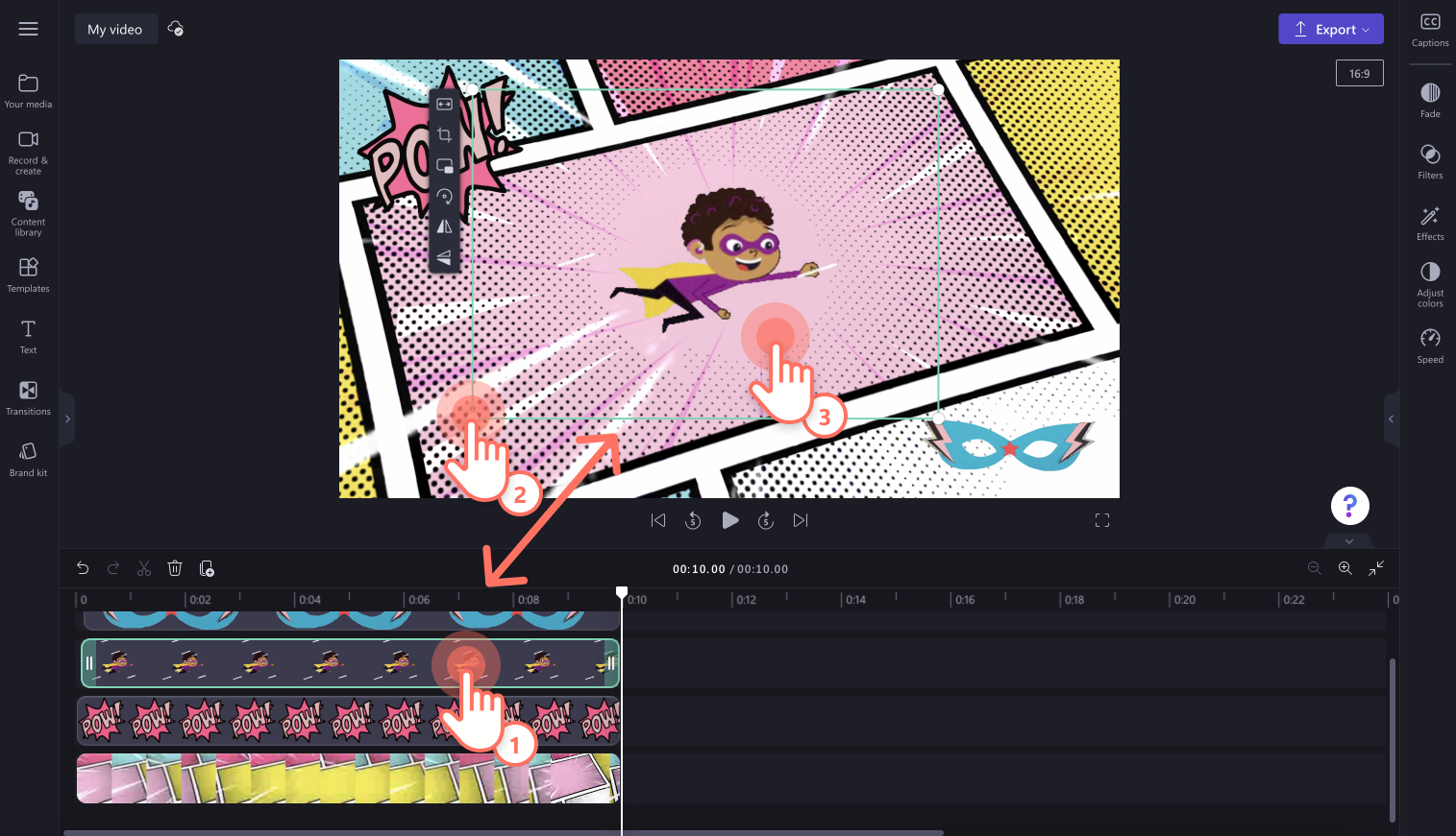 An image of a user editing a GIF on the video preview.