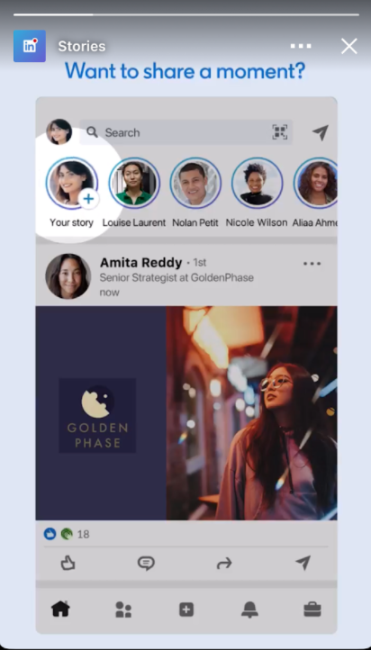 LinkedIn Stories View in the App - Clipchamp Blog