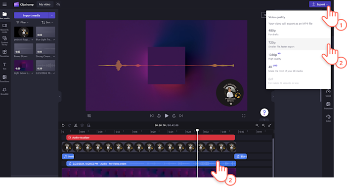 How to make a podcast video with an audio visualizer | Clipchamp Blog