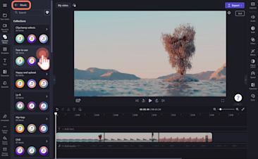 Ein Bild eines Benutzers, der die Musikkategorien durchsucht.