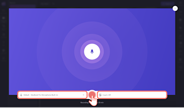 Hình ảnh người dùng bấm vào nút ghi màu đỏ.