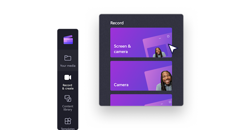 An image of a user clicking on the screen & camera button.