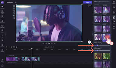 Obraz przedstawiający użytkownika dodającego w filmie efekt usterki.