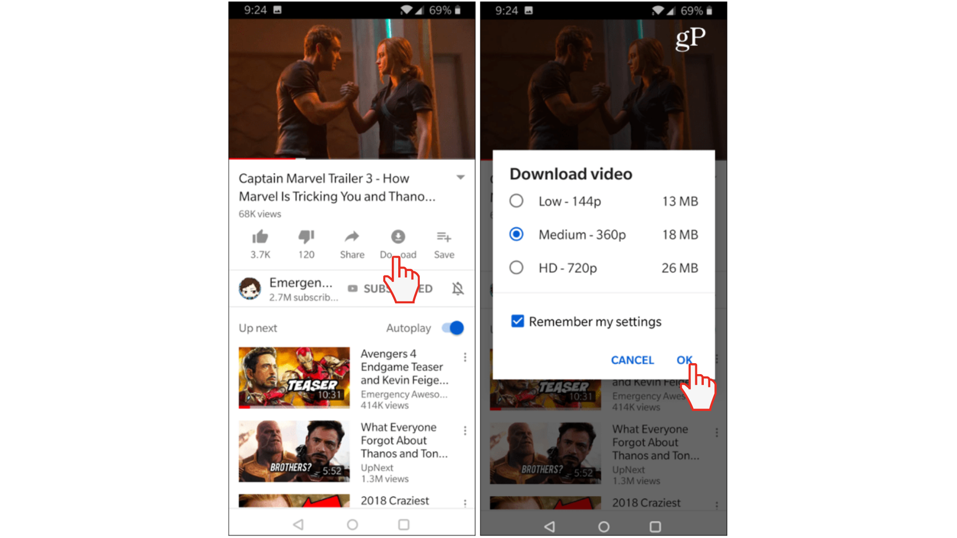 Download YouTube video - android