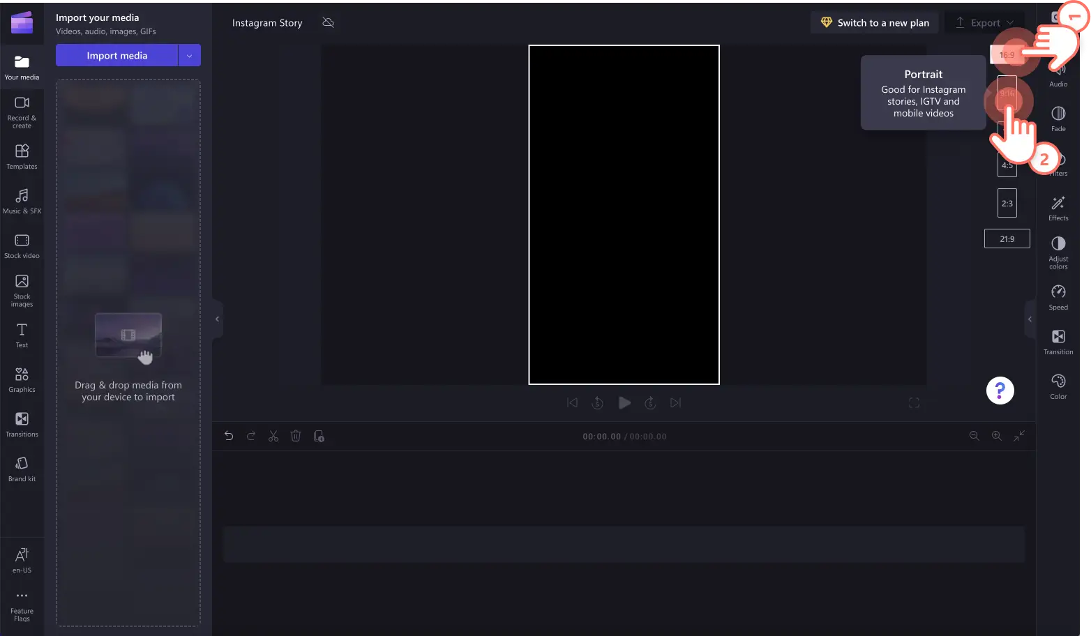 Instagram Story - step 1