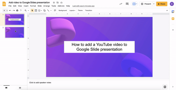 Step 2. Click on the presentation slide
