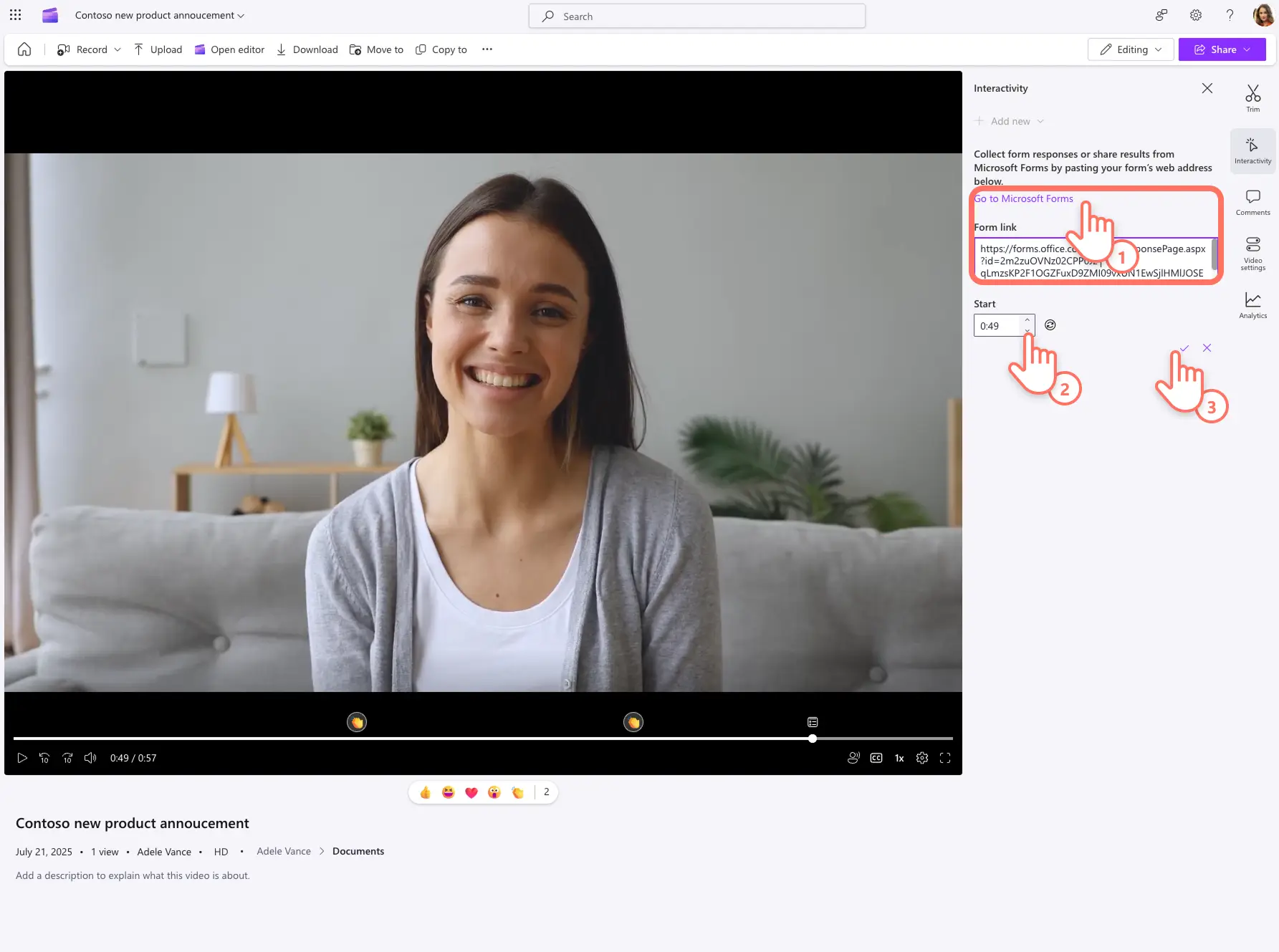 An image of adding a form in Clipchamp