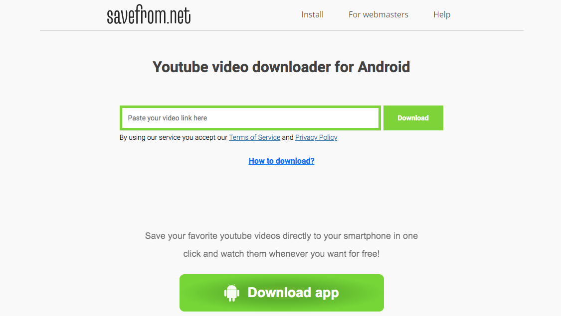 Download YouTube videos - saveform