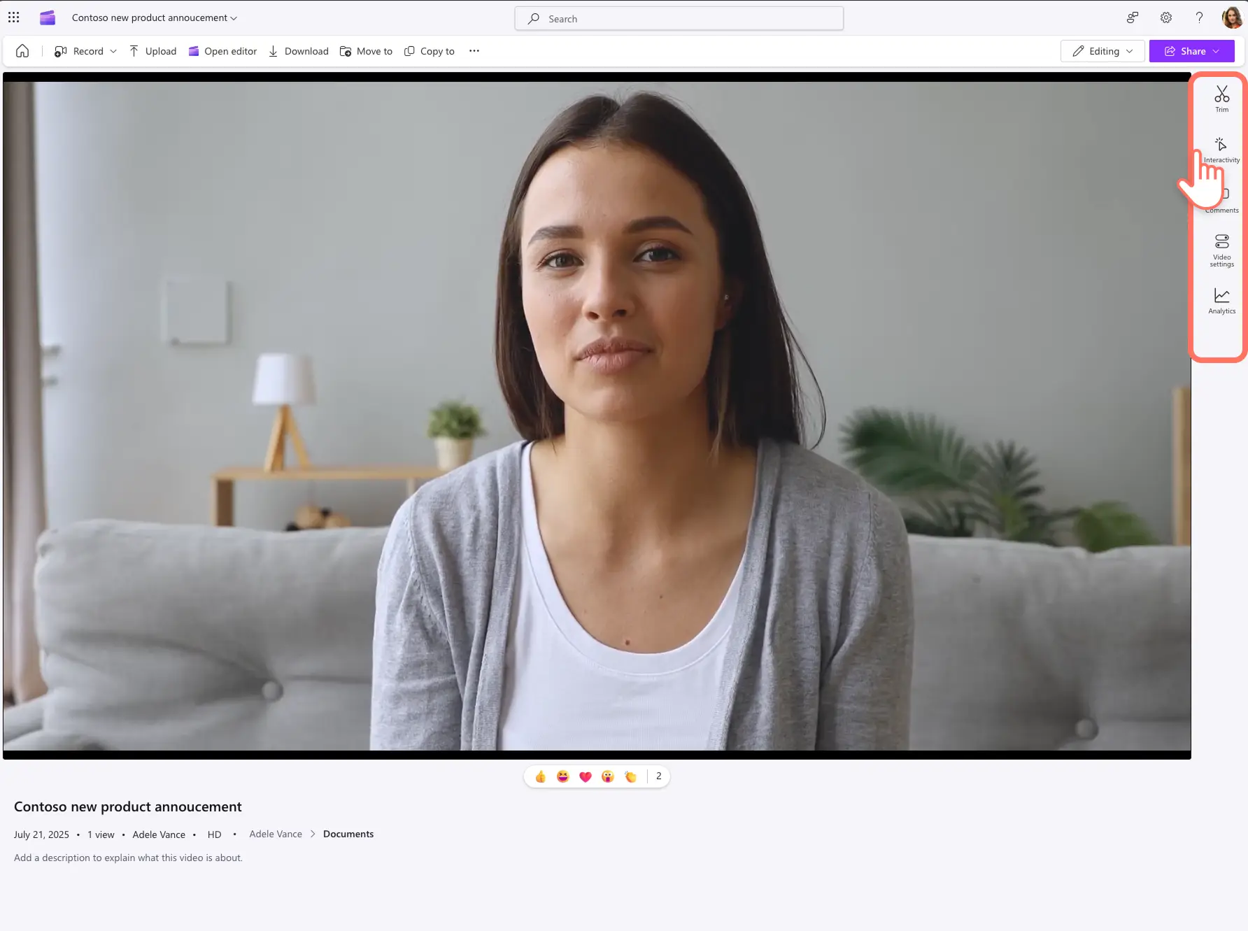 An image of a video playback in Clipchamp