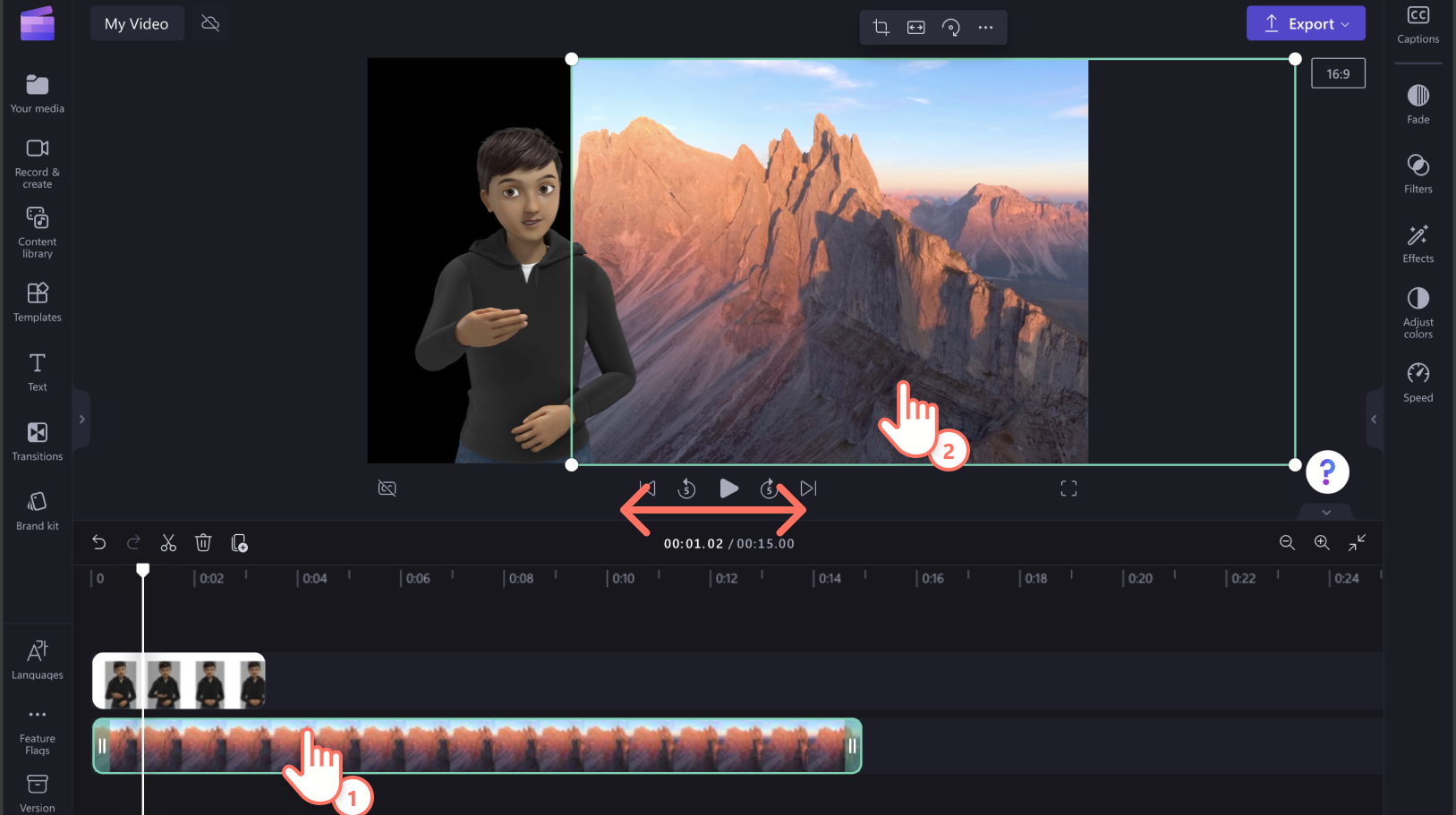 An image of a user moving the background video.