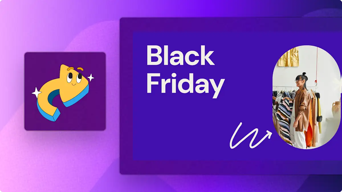 A user creating a Black Friday ad in Clipchamp.