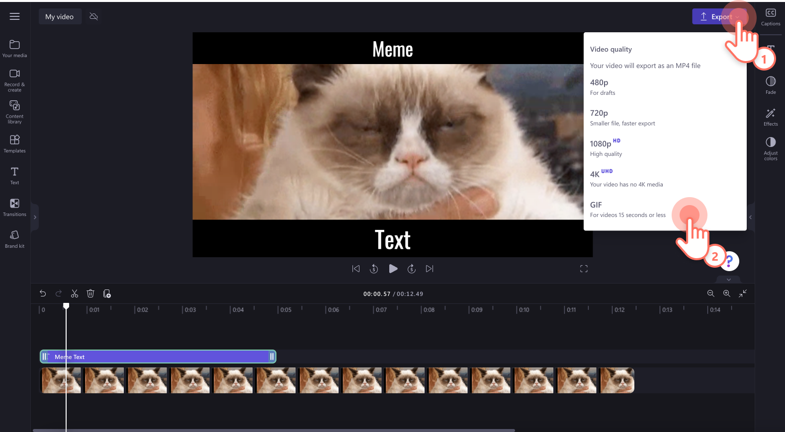 Hình ảnh người dùng lưu video meme dưới dạng ảnh GIF.
