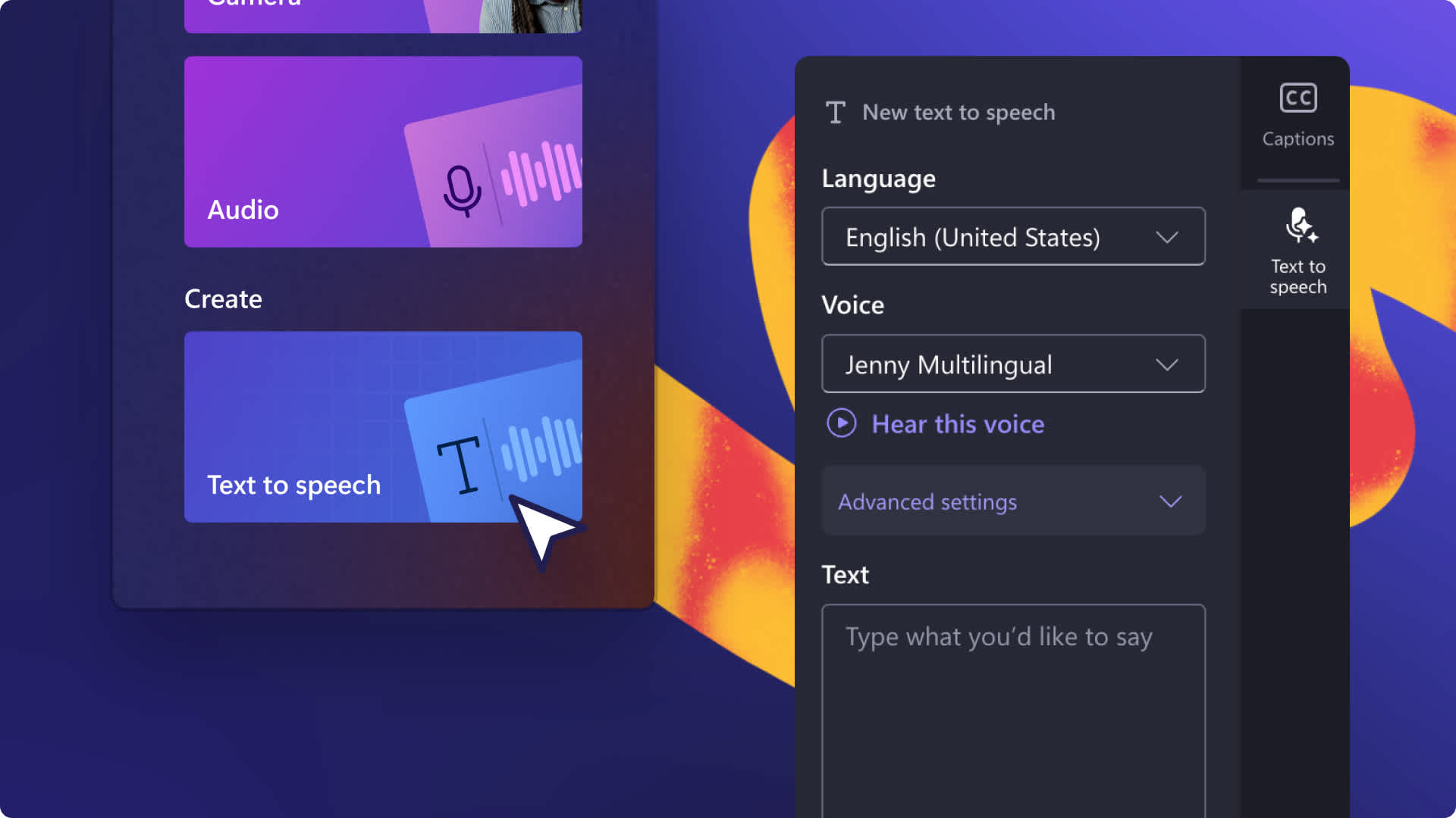 An image of the text to speech feature.