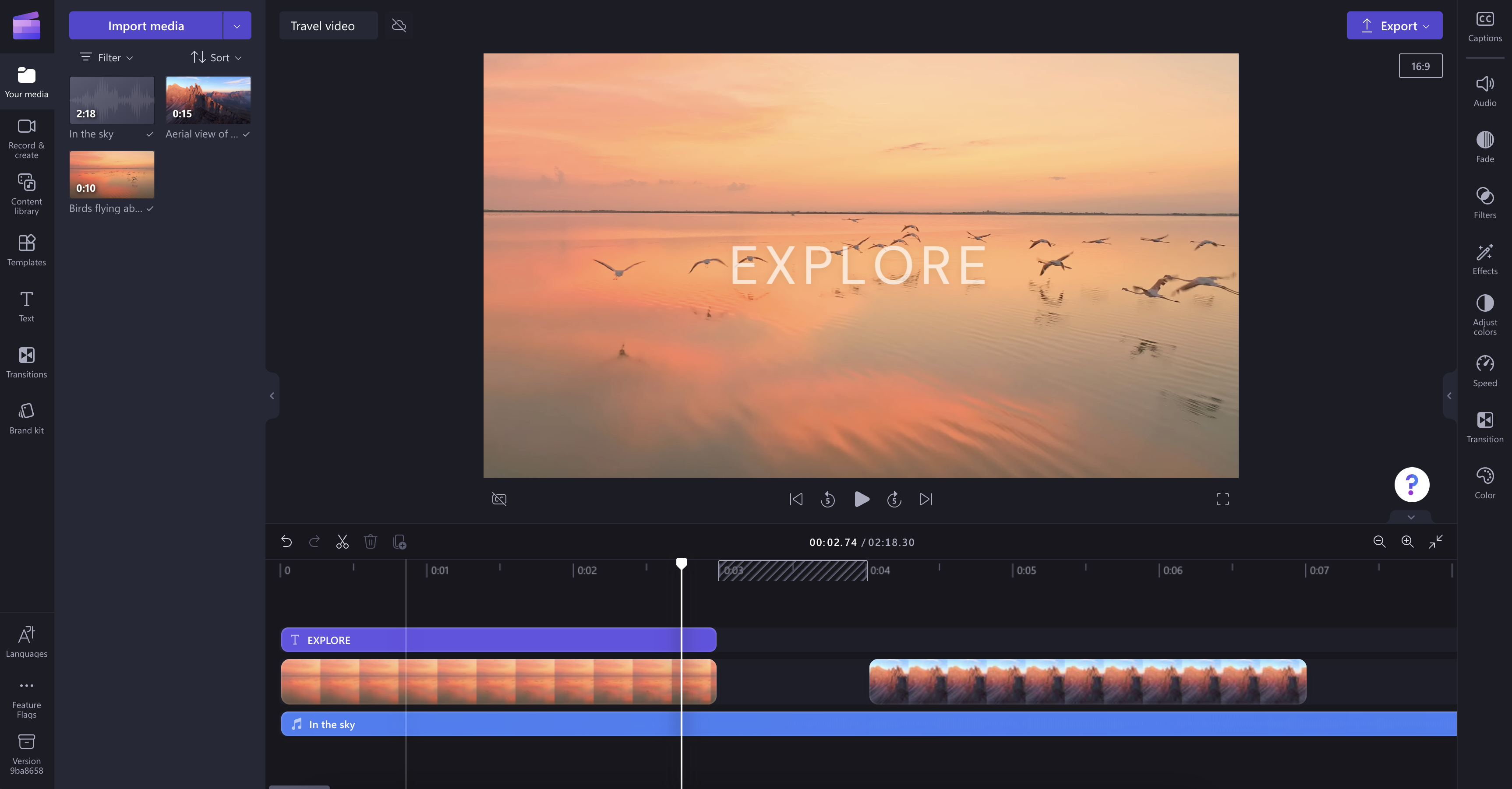 In the Clipchamp video editor, a gap on the timeline is created by trimming a video clip.