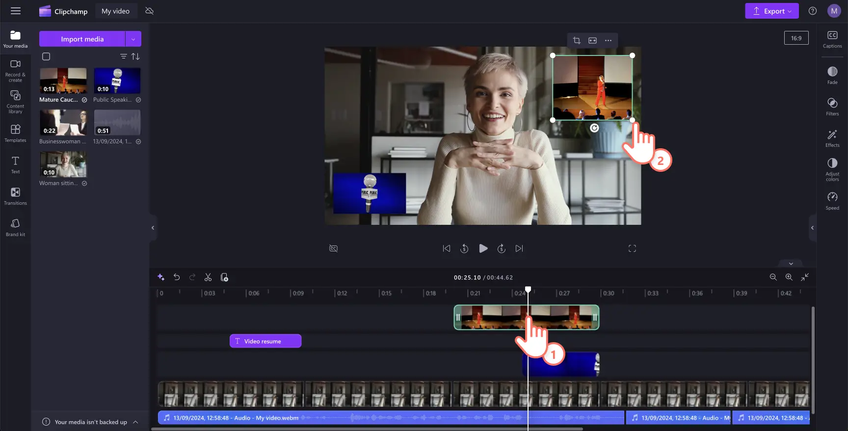 Adding video overlays to a webcam recording
