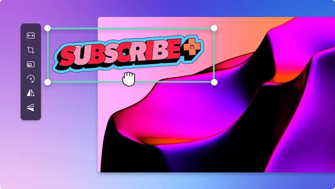 Imej menambahkan pelekat Langgan pada video abstrak.