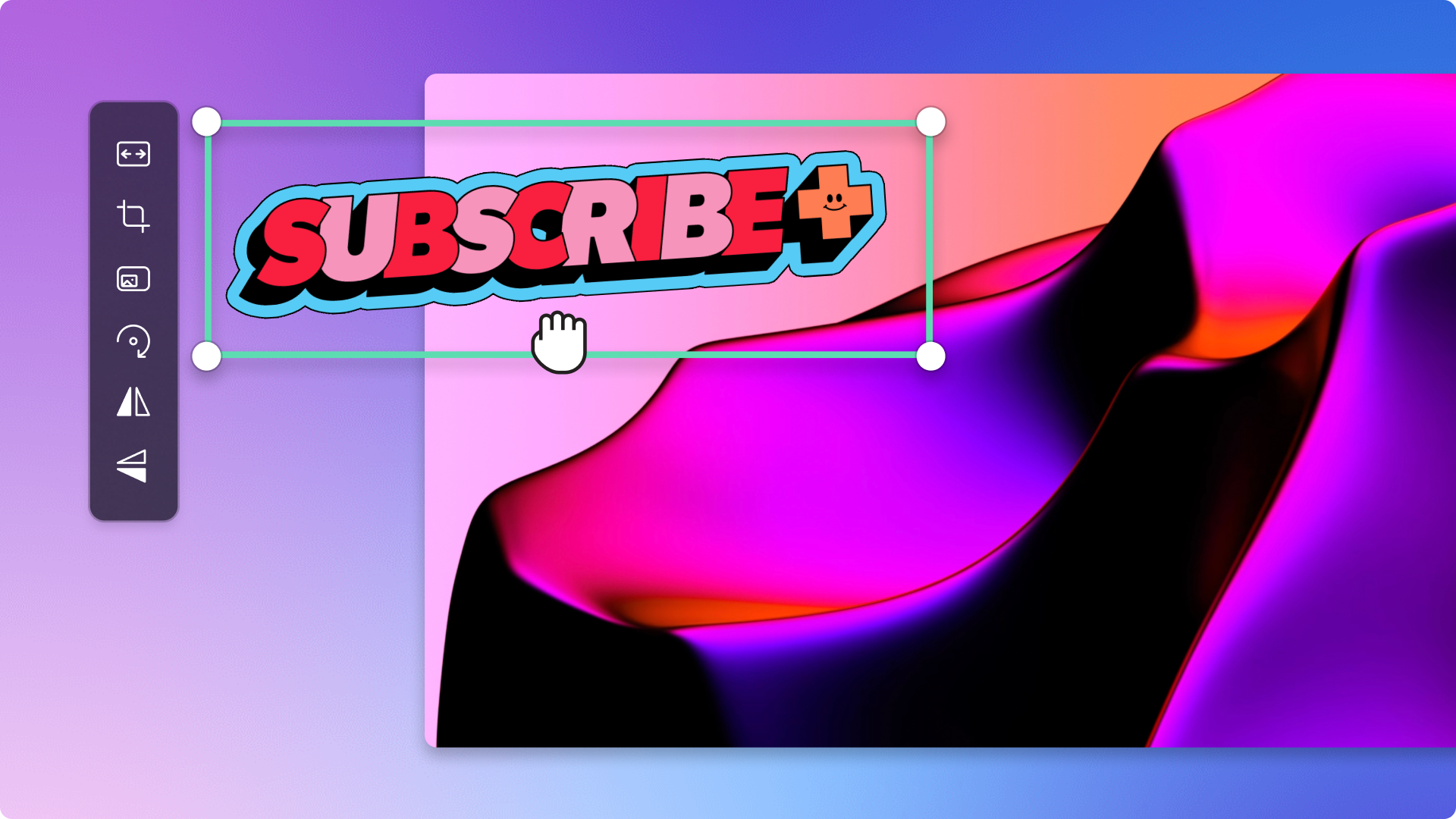 An image of adding a Subscribe sticker to an abstract video.