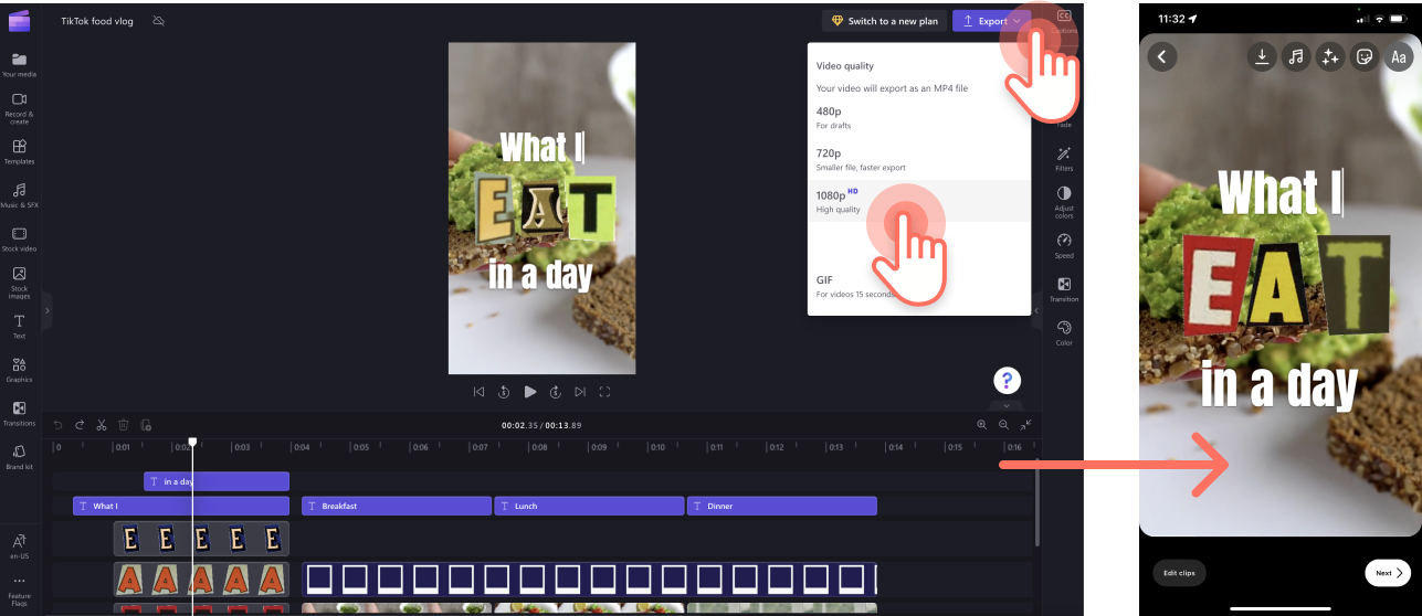how-to-post-tiktok-to-instagram-clipchamp-blog