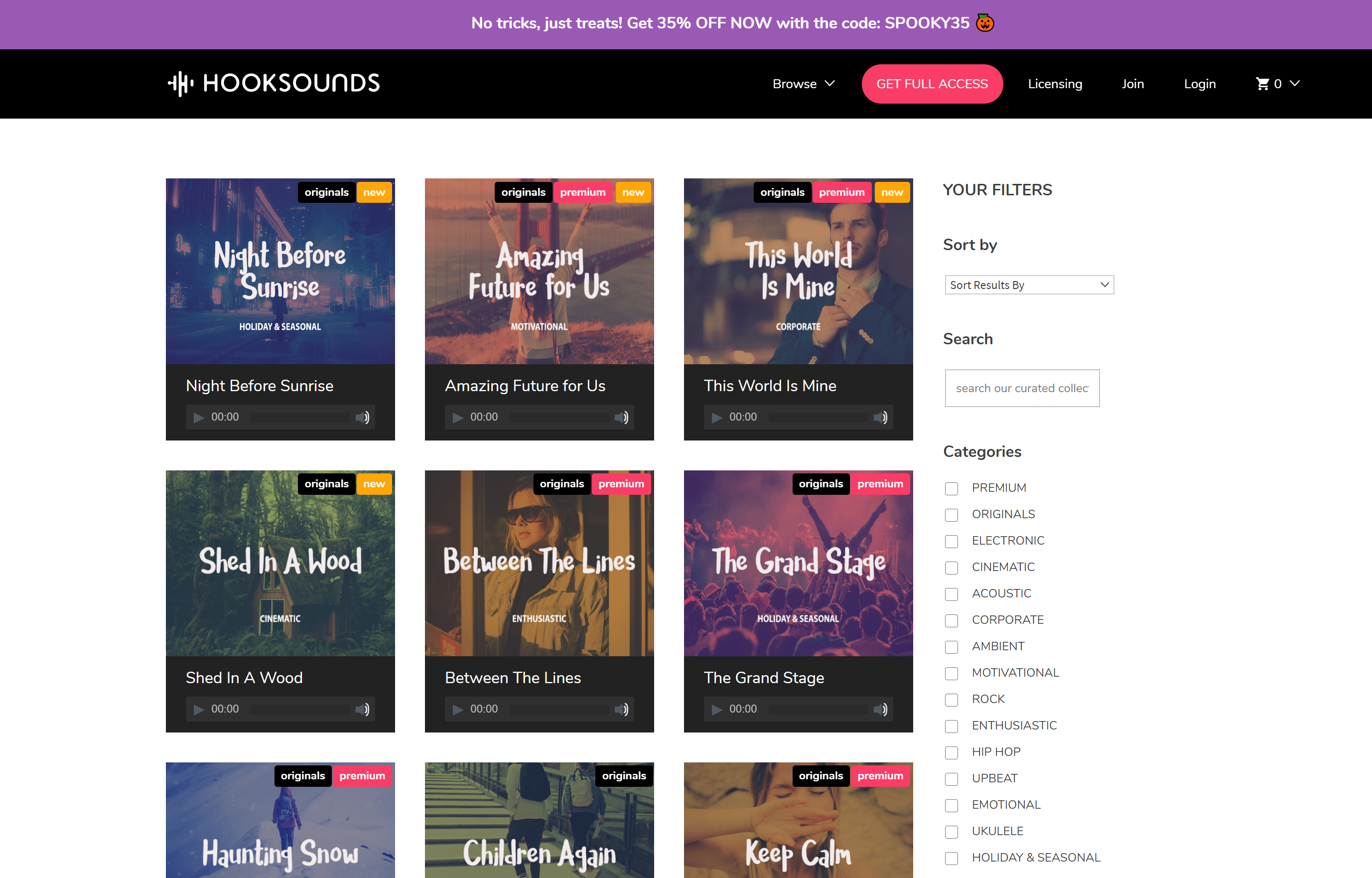 Royalty Free music website Hooksounds