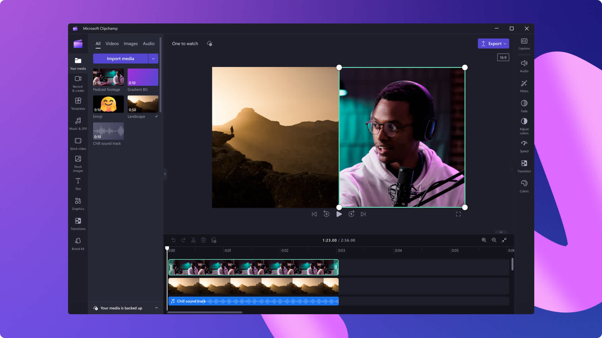 A visual showing how to edit two videos side by side in Clipchamp video editor.