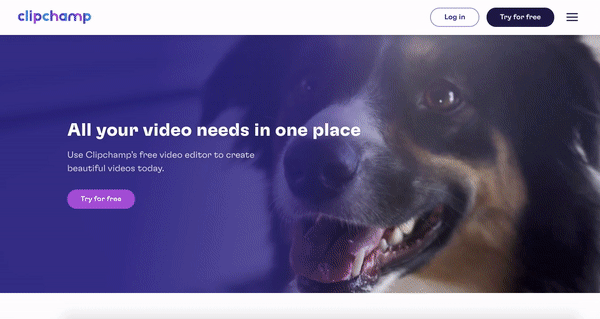 Video marketing Clipchamp home page