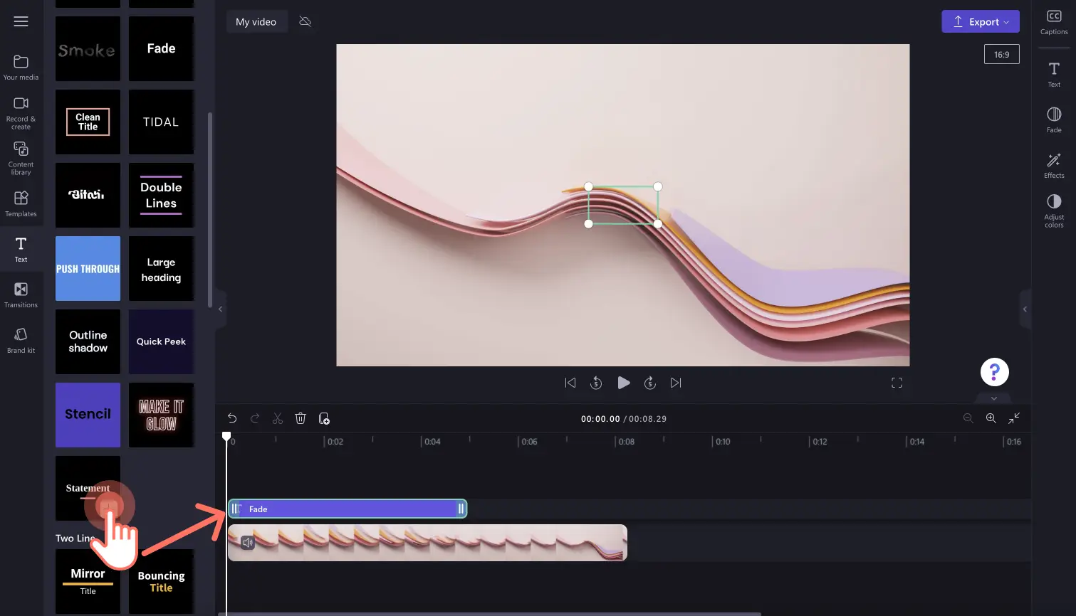 타임라인의 텍스트를 다른 제목으로 바꾸는 사용자 이미지.